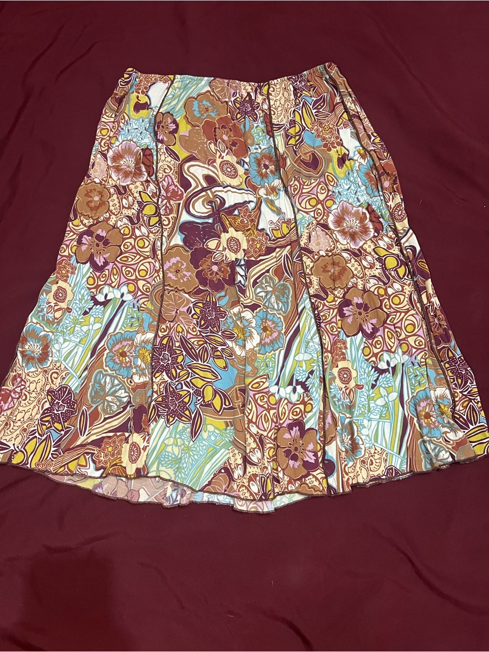90s Vintage Loco Lindo Boho pattern skirt